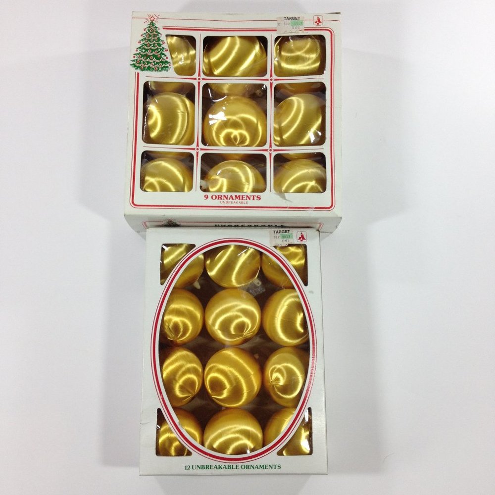 Vintage Unbreakable Yellow Gold Tree Ornaments